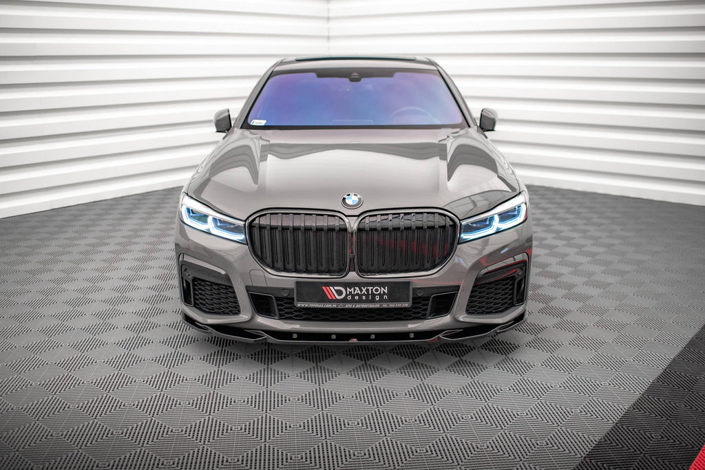 Maxton Design Street+ Spoilerlippe Front Ansatz V.2 passend für BMW 7 M-Paket G11 / G12 Facelift schwarz Hochglanz