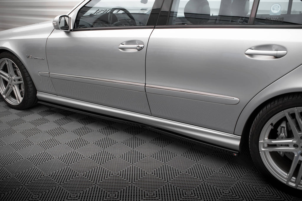 Maxton Design Street+ Seitenschweller Leisten passend für Mercedes-Benz E 55 AMG W211 schwarz Hochglanz