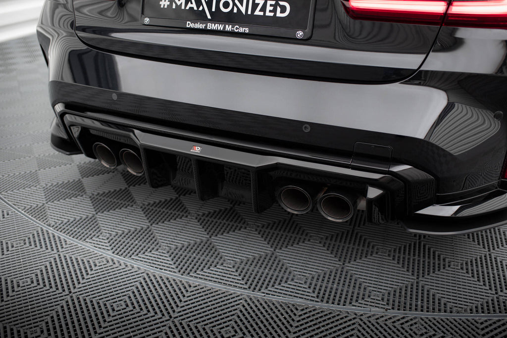 Maxton Design Diffusor Heck Ansatz passend für BMW M3 Limousine / Touring G80 / G81 schwarz Hochglanz