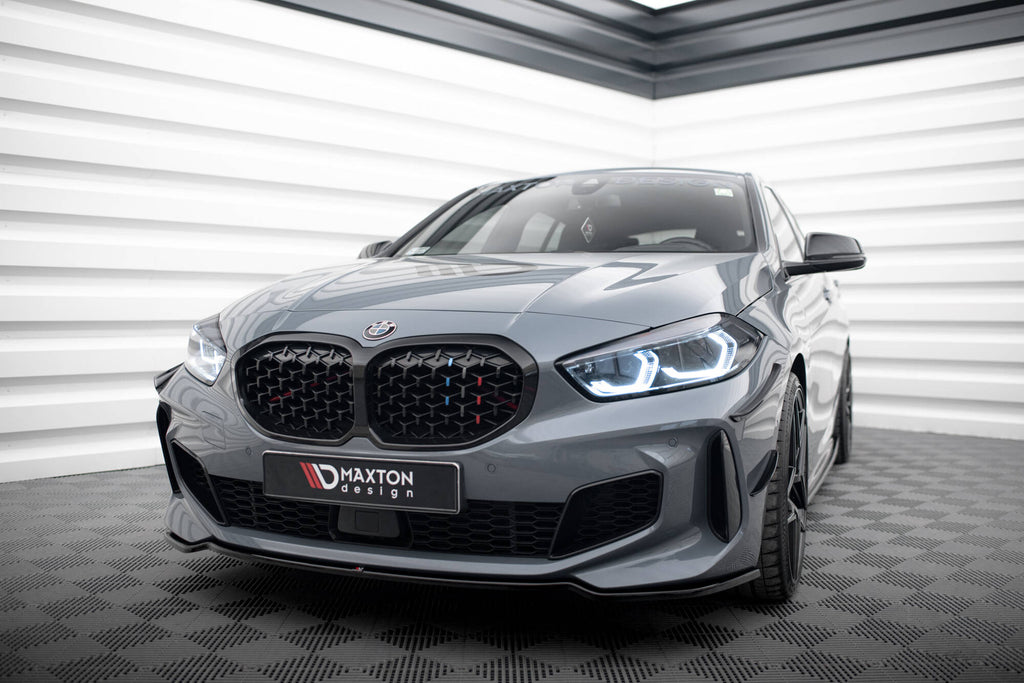 Maxton Design Street+ Spoilerlippe Front Ansatz V.4 passend für BMW 1er M-Paket/ M135i / 128ti F40 schwarz Hochglanz