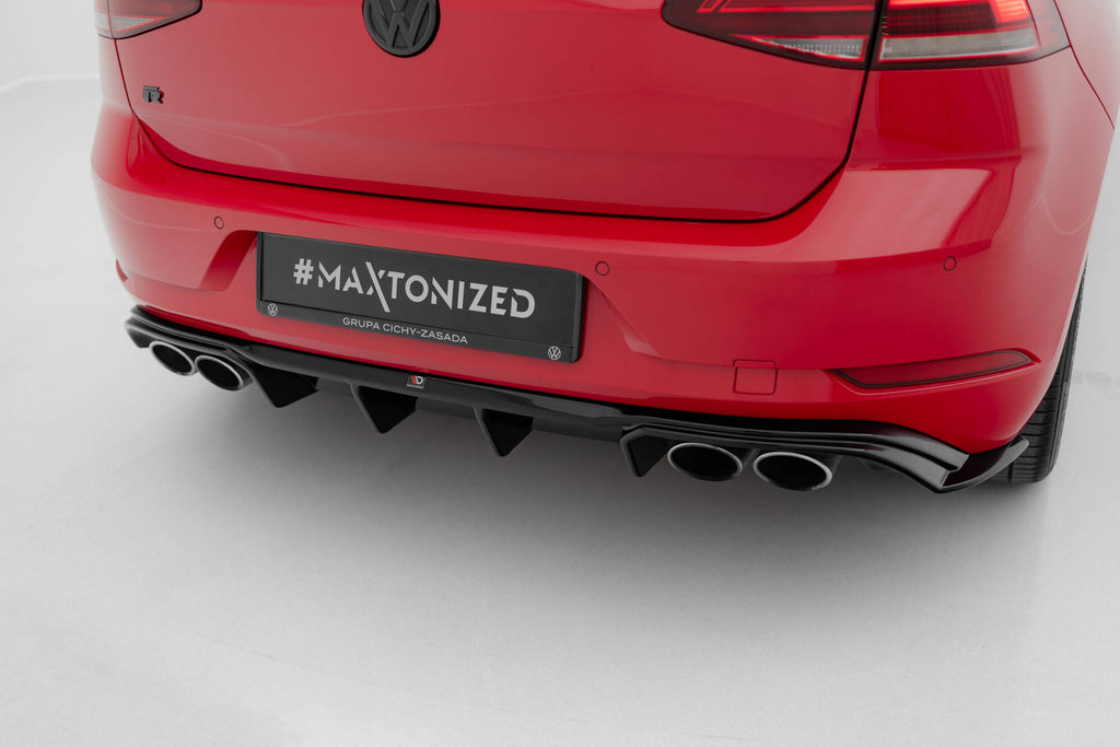 Maxton Design Diffusor Heck Ansatz V.3 passend für VW Golf R Mk7 Facelift schwarz Hochglanz