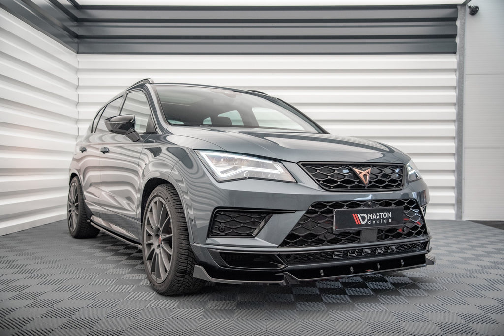Maxton Design Street+ Spoilerlippe Front Ansatz V.1 passend für Cupra Ateca Mk1 schwarz Hochglanz