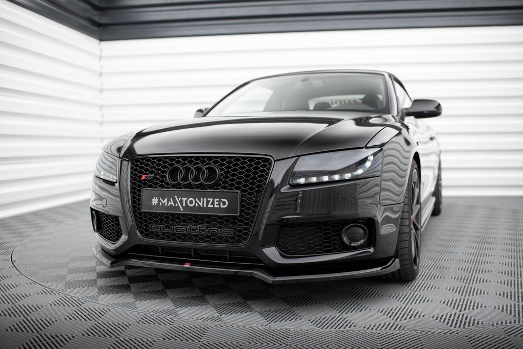 Maxton Design Street+ Spoilerlippe Front Ansatz V.3 passend für Audi S5 / A5 S-Line 8T schwarz Hochglanz
