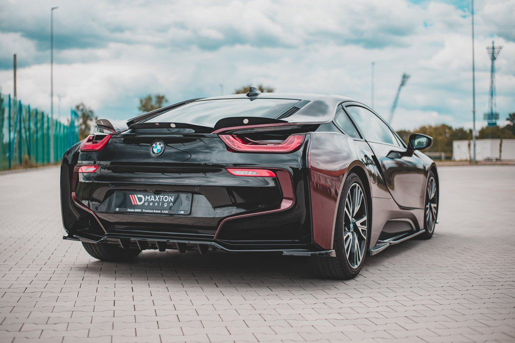 Maxton Design Zentrale Spoiler CAP passend für BMW i8 schwarz Hochglanz