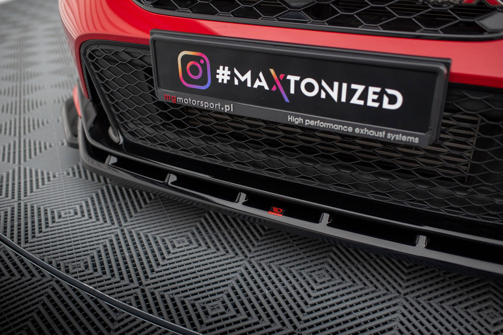 Maxton Design Street+ Spoilerlippe Front Ansatz V.3 passend für Honda Civic Type-R Mk 11 schwarz Hochglanz