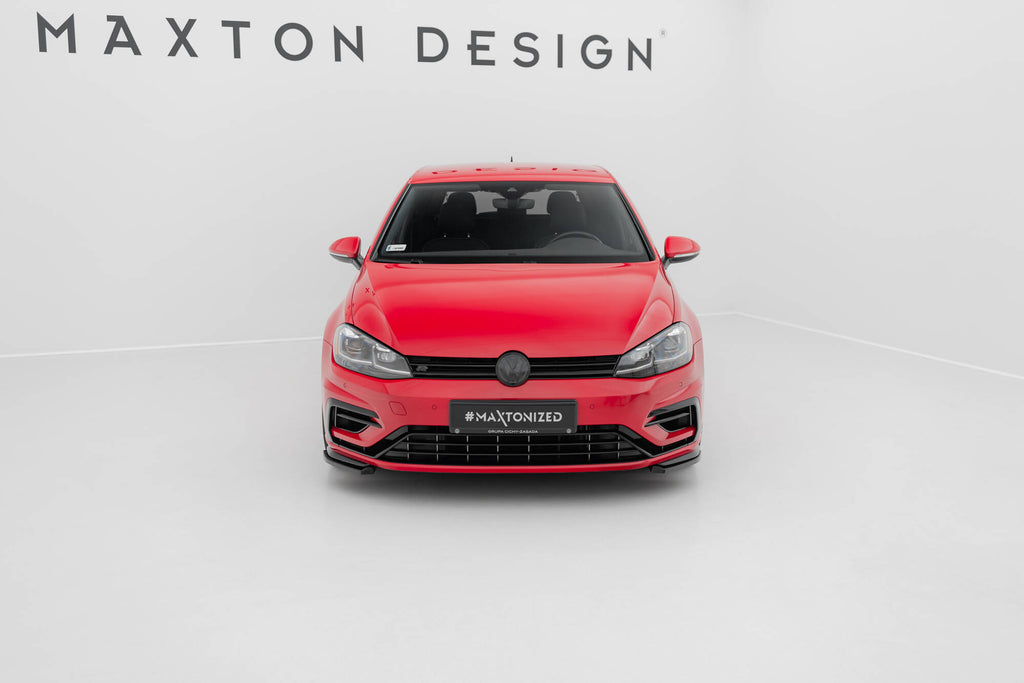 Maxton Design Street+ Spoilerlippe Front Ansatz passend für VW Golf R / R-Line Mk7 Facelift schwarz Hochglanz