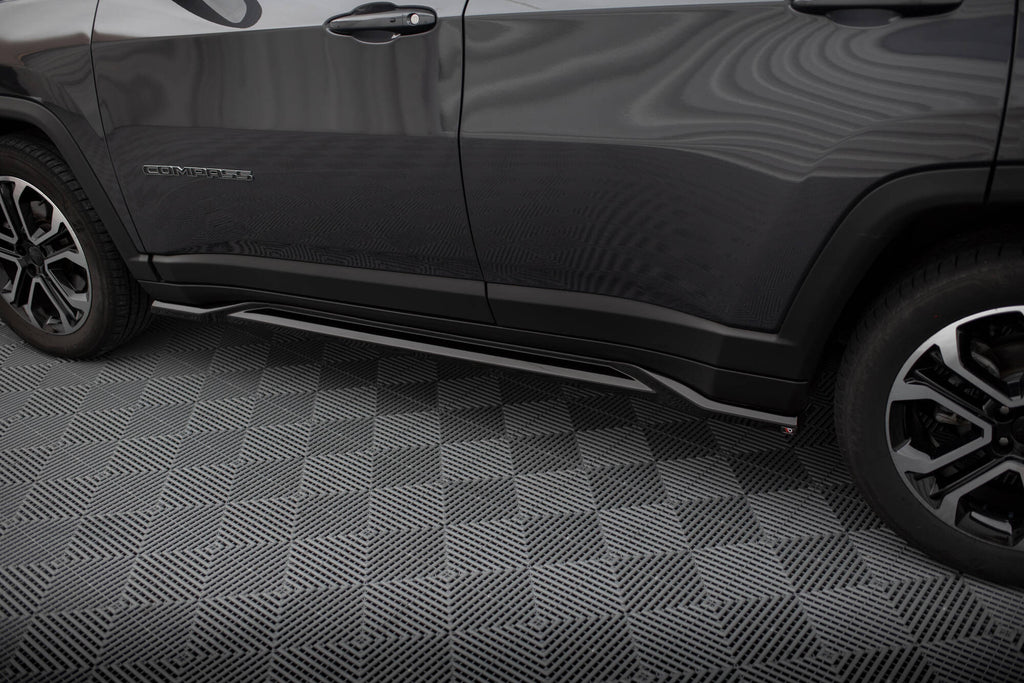 Maxton Design Street+ Seitenschweller Leisten passend für Jeep Compass Limited Mk2 Facelift schwarz Hochglanz