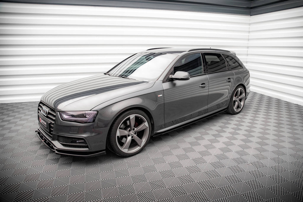 Maxton Design Street+ Seitenschweller Leisten V.2 passend für Audi A4 / A4 S-Line / S4 B8 schwarz Hochglanz