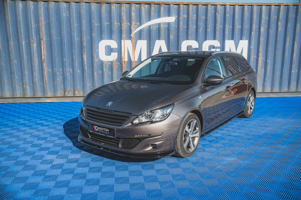Maxton Design Street+ Spoilerlippe Front Ansatz V.2 passend für Peugeot 308 Mk2 schwarz Hochglanz