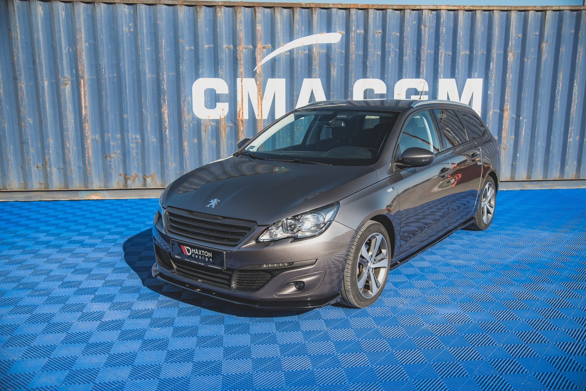 Maxton Design Street+ Spoilerlippe Front Ansatz V.2 passend für Peugeot 308 Mk2 schwarz Hochglanz