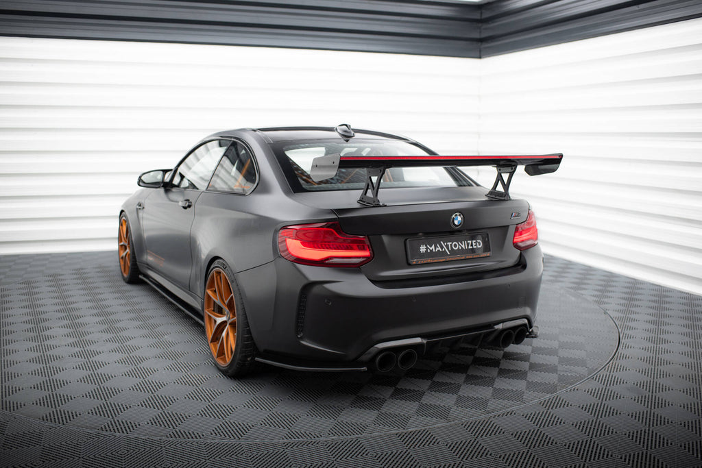 Maxton Design Carbon Spoiler With Internal Brackets Uprights + LED BMW M2 F87 / 2 / 2 M-Paket F22 für BMW M2 F87