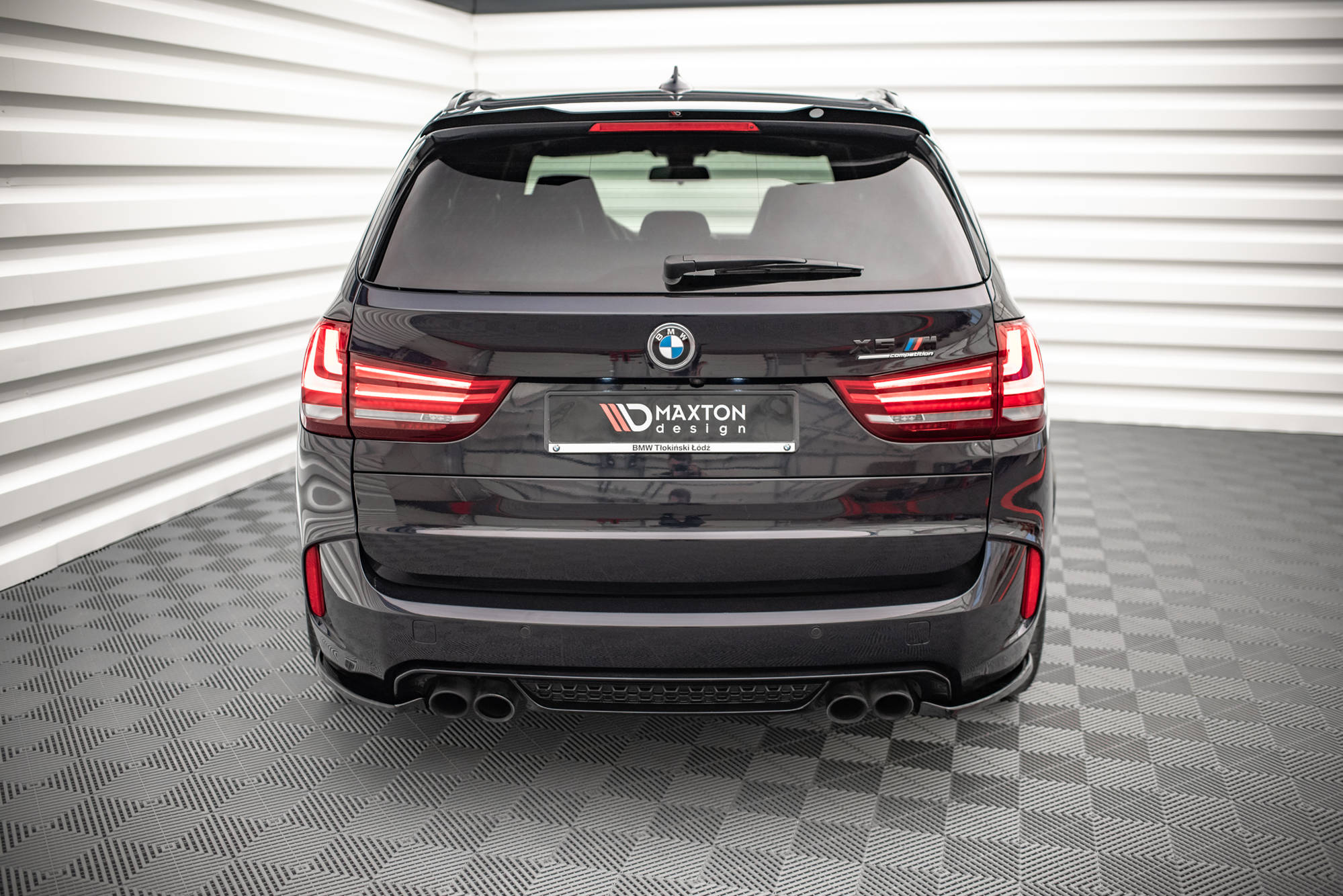 Maxton Design Heck Ansatz Flaps Diffusor passend für BMW X5 M F85 schwarz Hochglanz