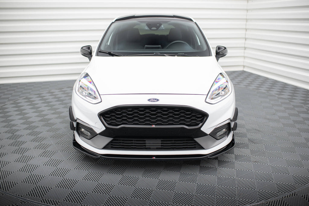 Maxton Design Street+ Spoilerlippe Front Ansatz V.4 passend für Ford Fiesta Mk8 ST / ST-Line schwarz Hochglanz