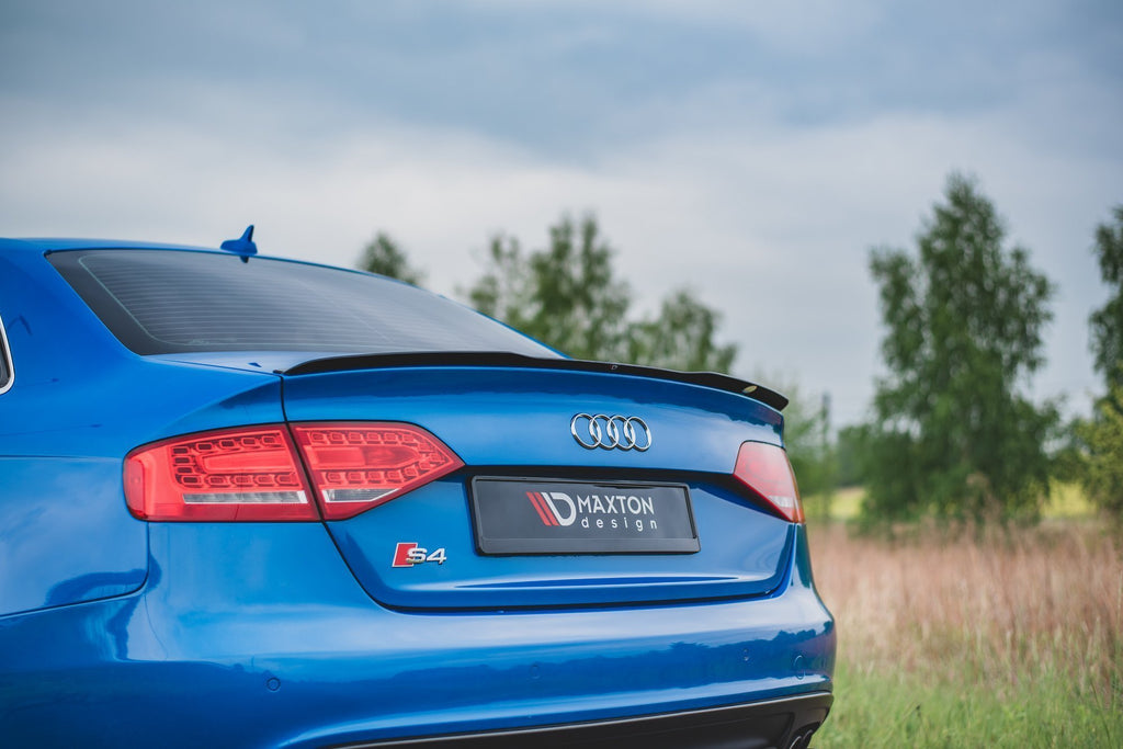 Maxton Design Spoiler CAP passend für Audi A4 Limousine B8 / B8 Facelift schwarz Hochglanz