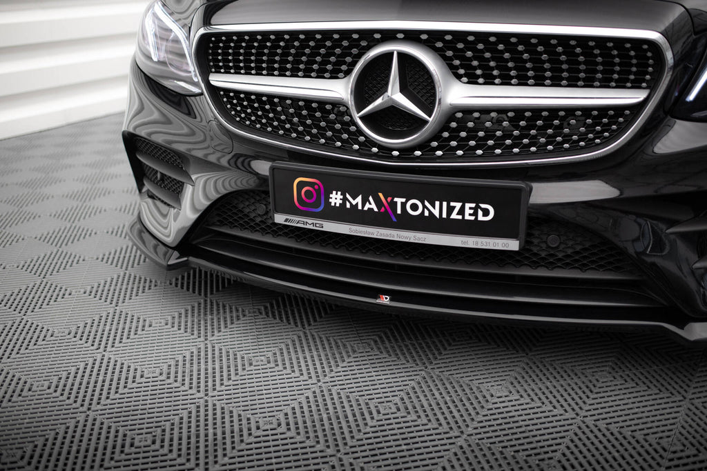 Maxton Design Street+ Spoilerlippe Front Ansatz V.2 passend für Mercedes-Benz E-Klasse W213 Coupe (C238) / Cabriolet (A238) AMG-Line / 53 AMG schwarz Hochglanz