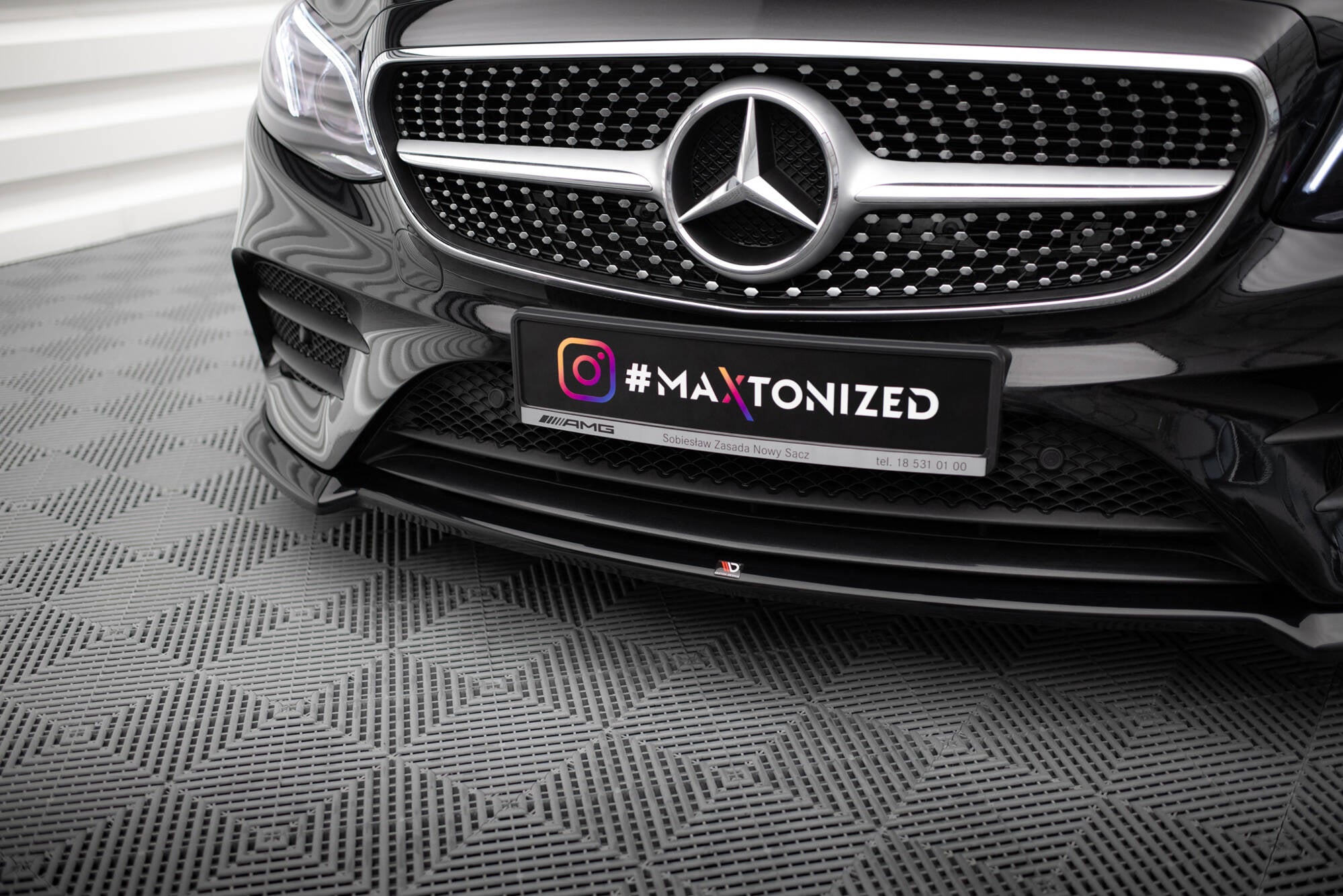 Maxton Design Street+ Spoilerlippe Front Ansatz V.2 passend für Mercedes-Benz E-Klasse W213 Coupe (C238) / Cabriolet (A238) AMG-Line / 53 AMG schwarz Hochglanz