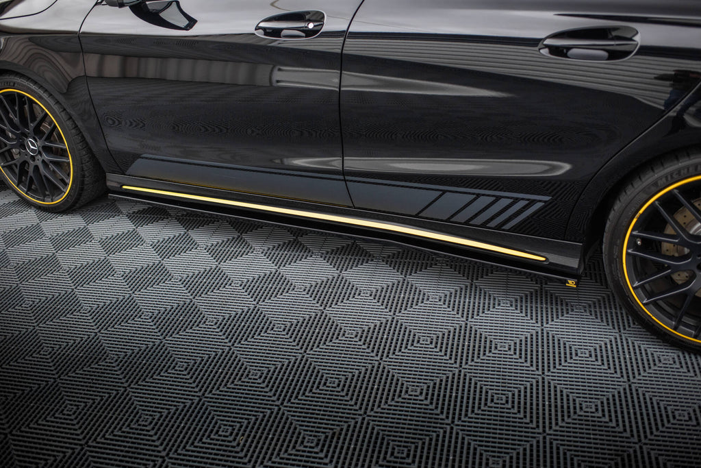 Maxton Design Street+ Seitenschweller Leisten passend für Mercedes-AMG CLA 45 C117 Facelift schwarz Hochglanz