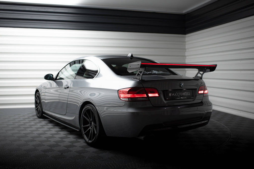 Maxton Design Carbon Spoiler With External Brackets Uprights + LED BMW 3er / M3 Coupe E92 für BMW 3er E92