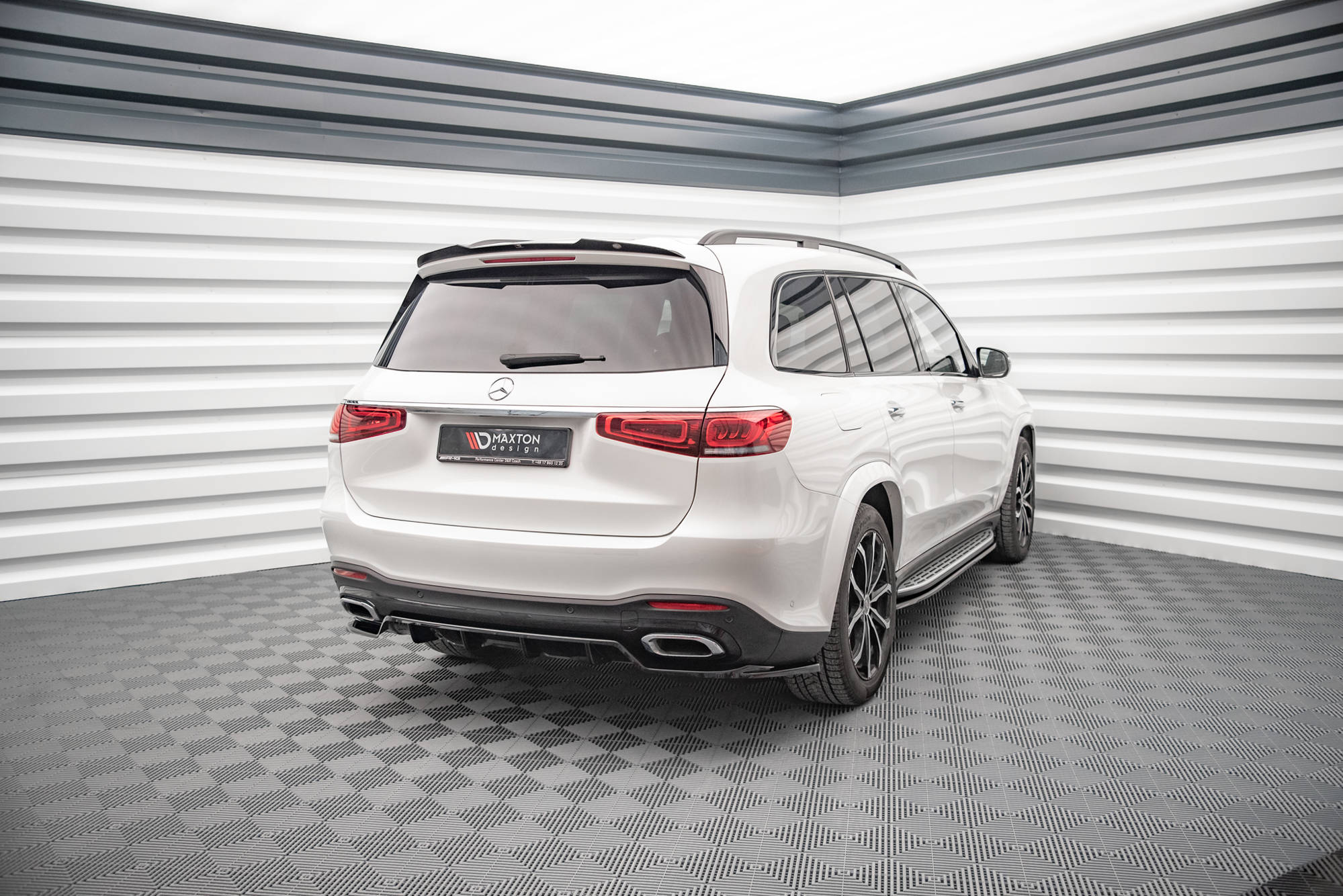Maxton Design Spoiler CAP passend für Mercedes-Benz GLS AMG-Line X167 Facelift schwarz Hochglanz