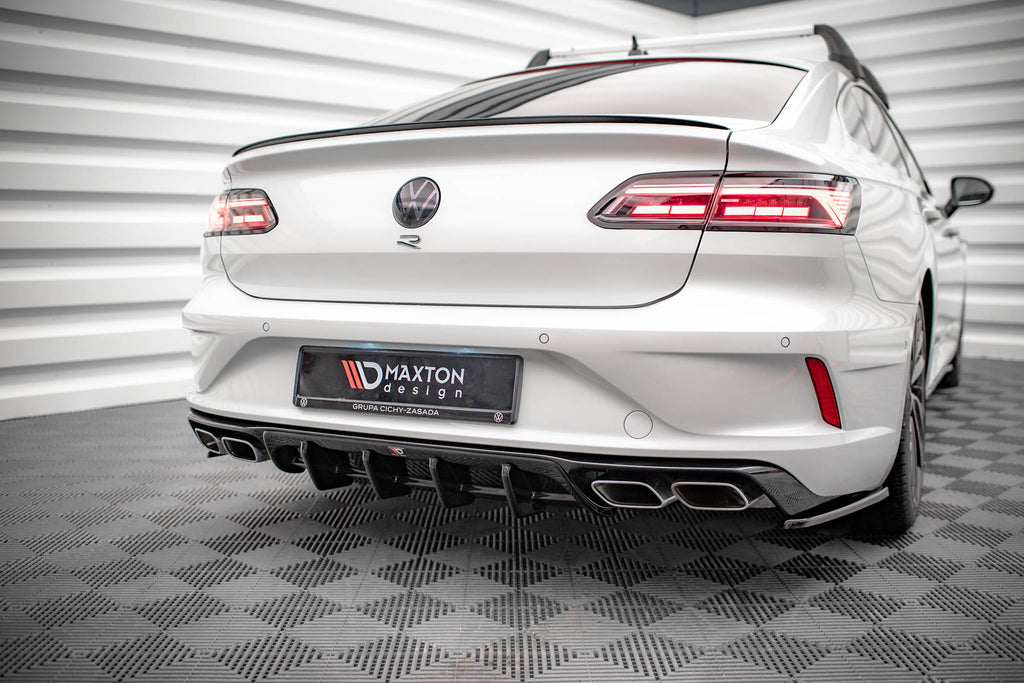 Maxton Design Diffusor Heck Ansatz passend für VW Arteon R Limousine / Shooting Brake Mk1 Facelift schwarz Hochglanz