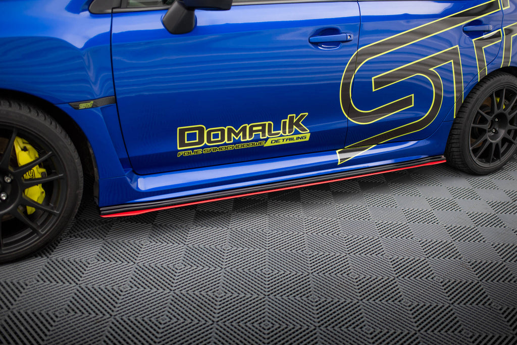 Maxton Design Street+ Seitenschweller Leisten V.2 passend für SUBARU WRX STI schwarz Hochglanz