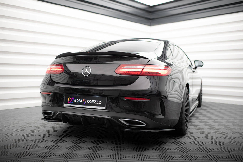 Maxton Design Diffusor Heck Ansatz passend für Mercedes-Benz E-Klasse W213 Coupe(C238) / Cabriolet (A238) AMG-Line schwarz Hochglanz