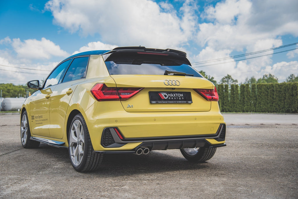 Maxton Design Spoiler CAP passend für Audi A1 S-Line GB schwarz Hochglanz