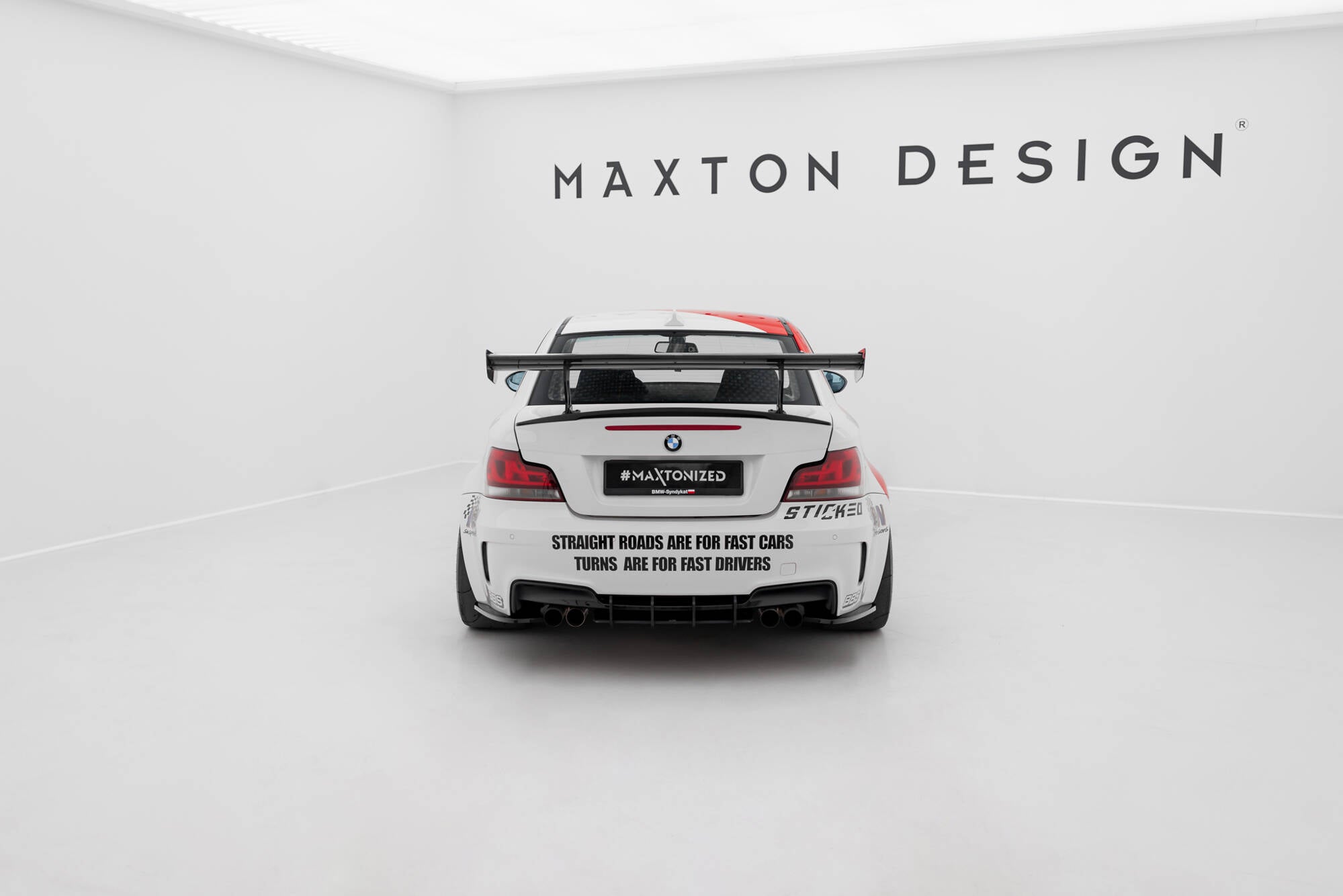 Maxton Design Carbon Spoiler With Internal Brackets Uprights V.1 BMW 1er M E82 für BMW M1 E82