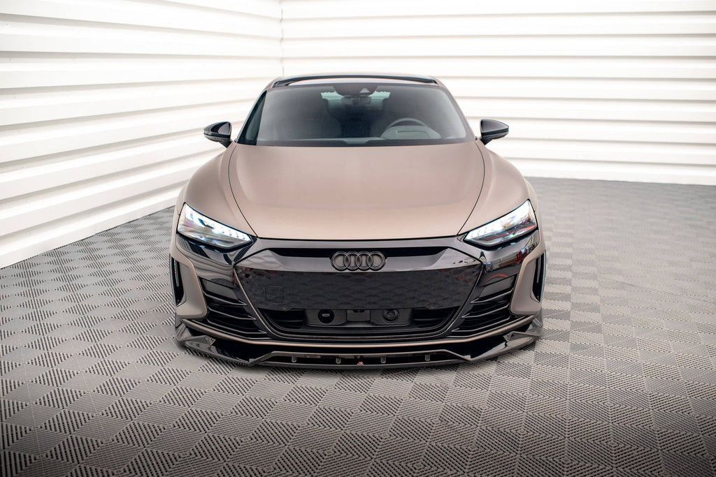 Maxton Design Street+ Spoilerlippe Front Ansatz V.2 passend für Audi e-Tron GT / RS GT Mk1 schwarz Hochglanz
