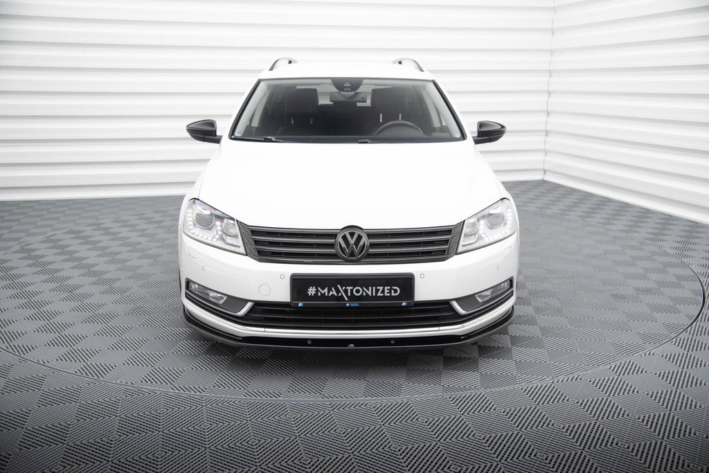 Maxton Design Street+ Spoilerlippe Front Ansatz V.2 passend für VW Passat B7 schwarz Hochglanz