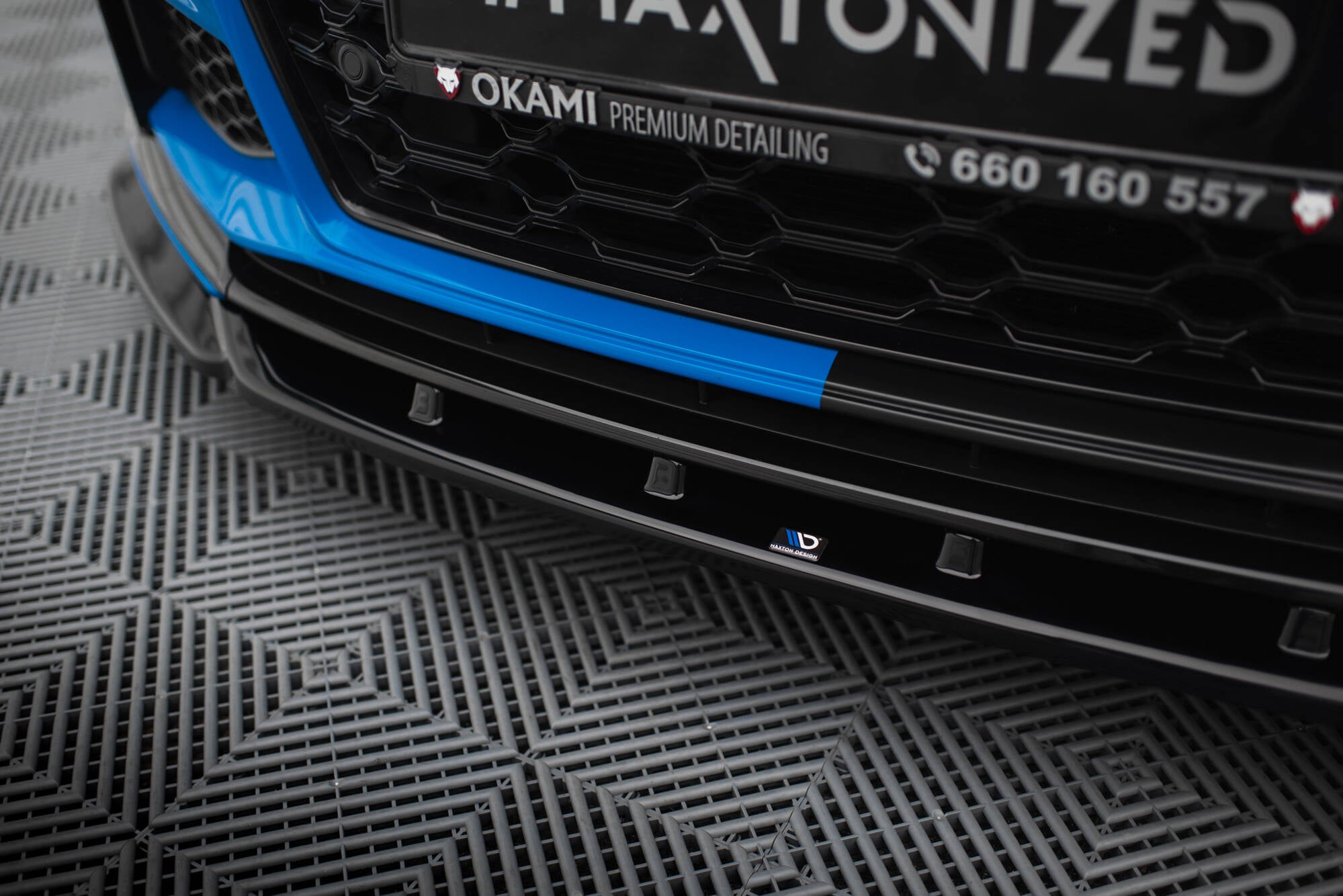 Maxton Design Street+ Spoilerlippe Front Ansatz V.2 passend für Audi TT S / TT S-Line 8S Facelift schwarz Hochglanz