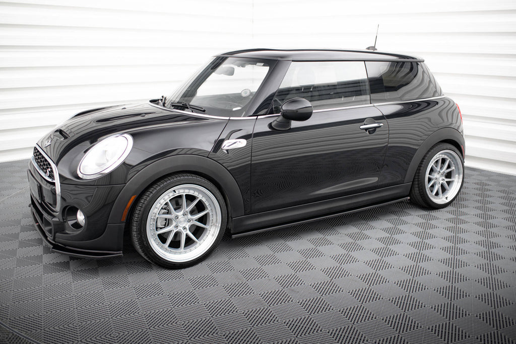 Maxton Design Street+ Seitenschweller Leisten passend für Mini Cooper S F56 / F56 Facelift schwarz Hochglanz
