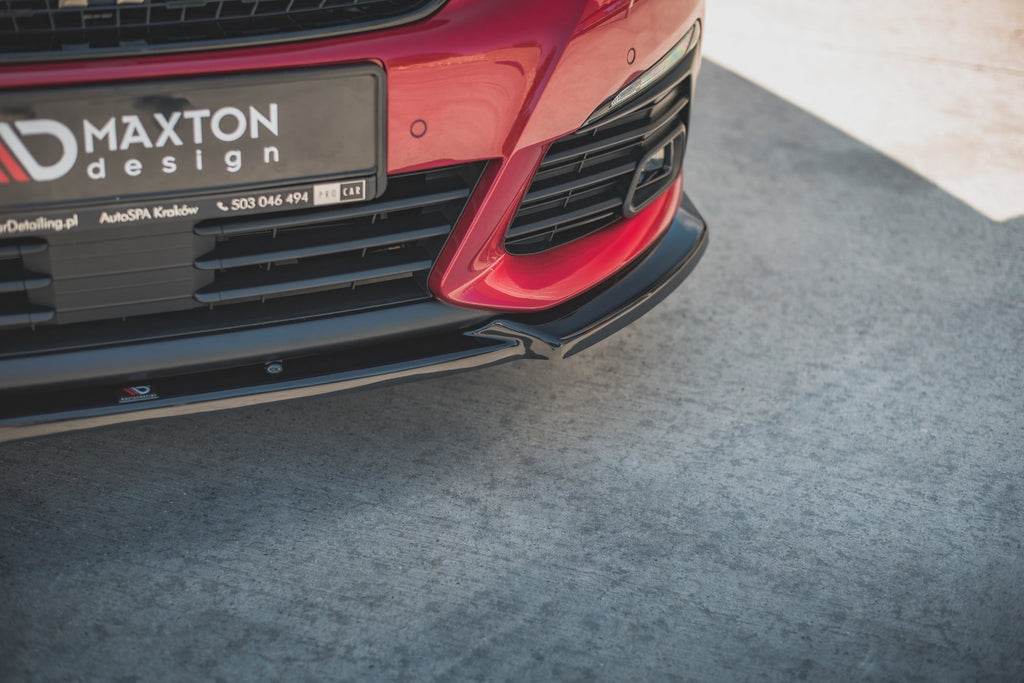 Maxton Design Street+ Spoilerlippe Front Ansatz V.1 passend für Peugeot 308 GT Mk2 Facelift schwarz Hochglanz