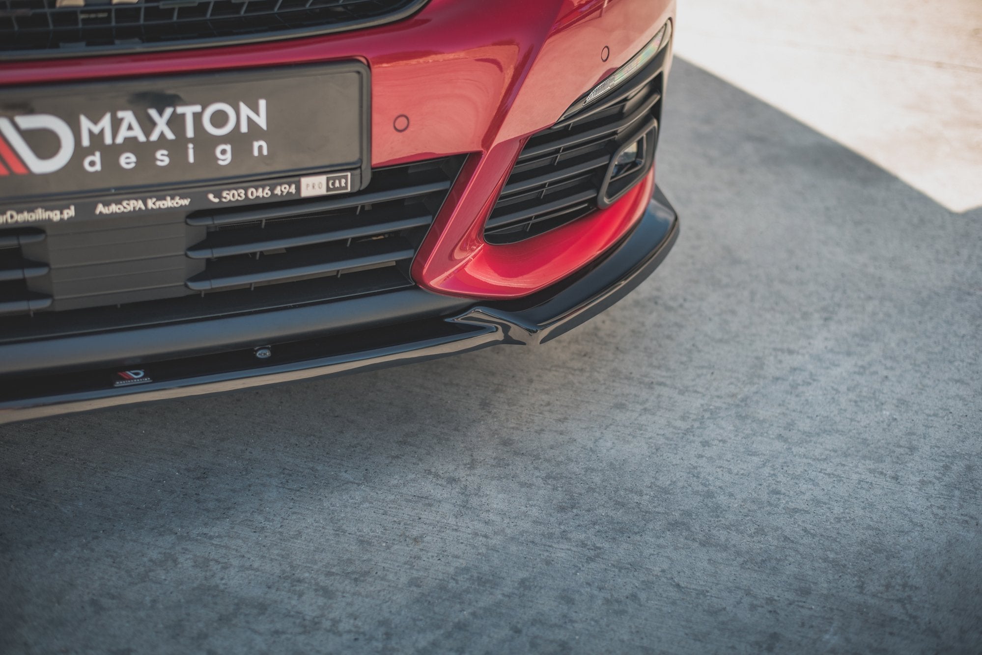 Maxton Design Street+ Spoilerlippe Front Ansatz V.1 passend für Peugeot 308 GT Mk2 Facelift schwarz Hochglanz