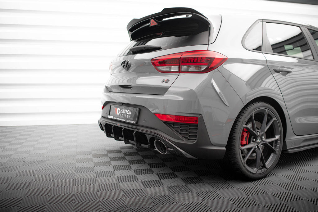 Maxton Design Diffusor Heck Ansatz passend für Hyundai I30 N Hatchback Mk3 Facelift schwarz Hochglanz