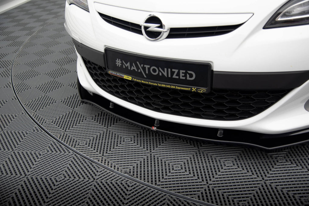 Maxton Design Street+ Spoilerlippe Front Ansatz passend für OPEL ASTRA J OPC / VXR v.1 schwarz Hochglanz