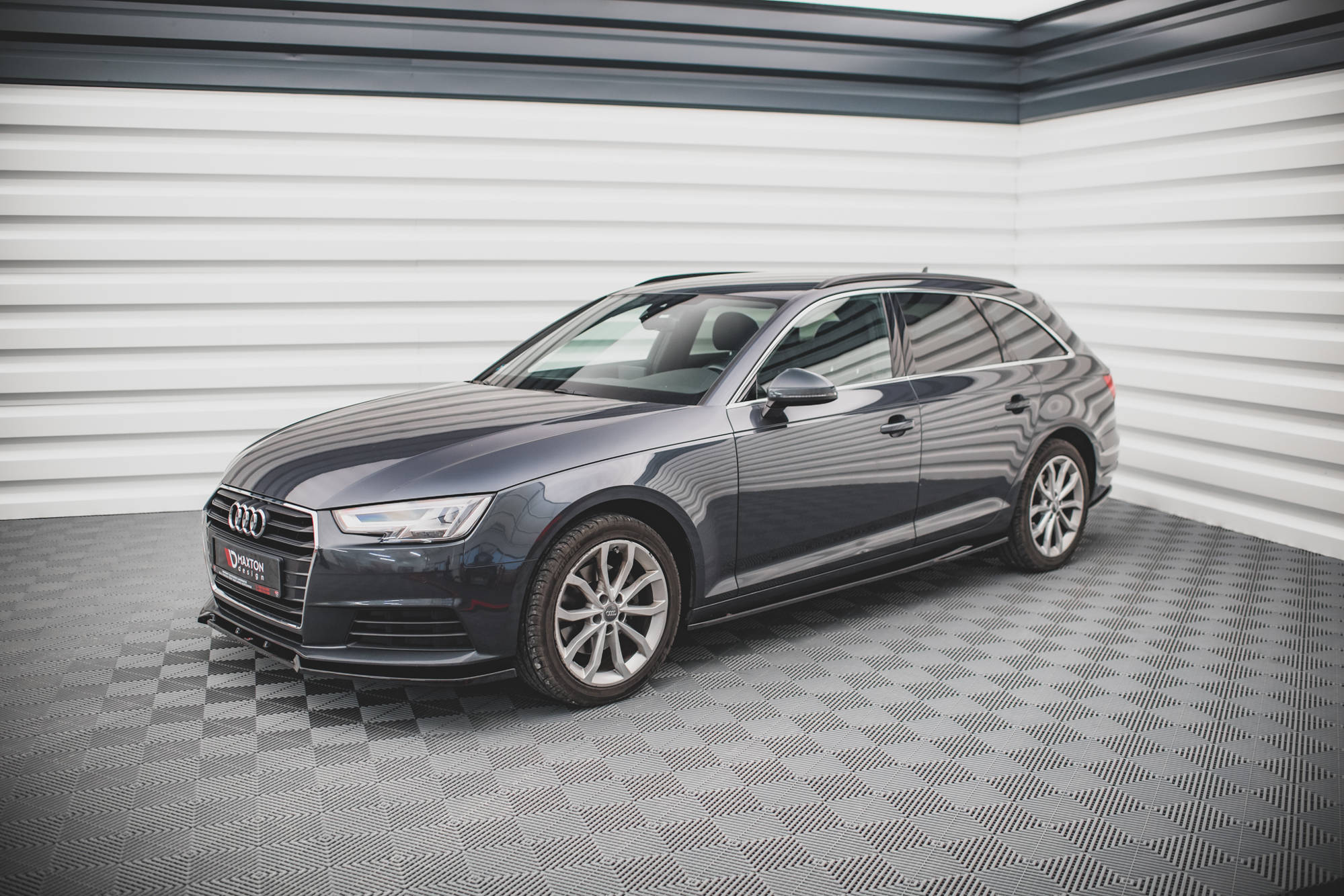 Maxton Design Street+ Seitenschweller Leisten passend für Audi A4 B9 schwarz Hochglanz