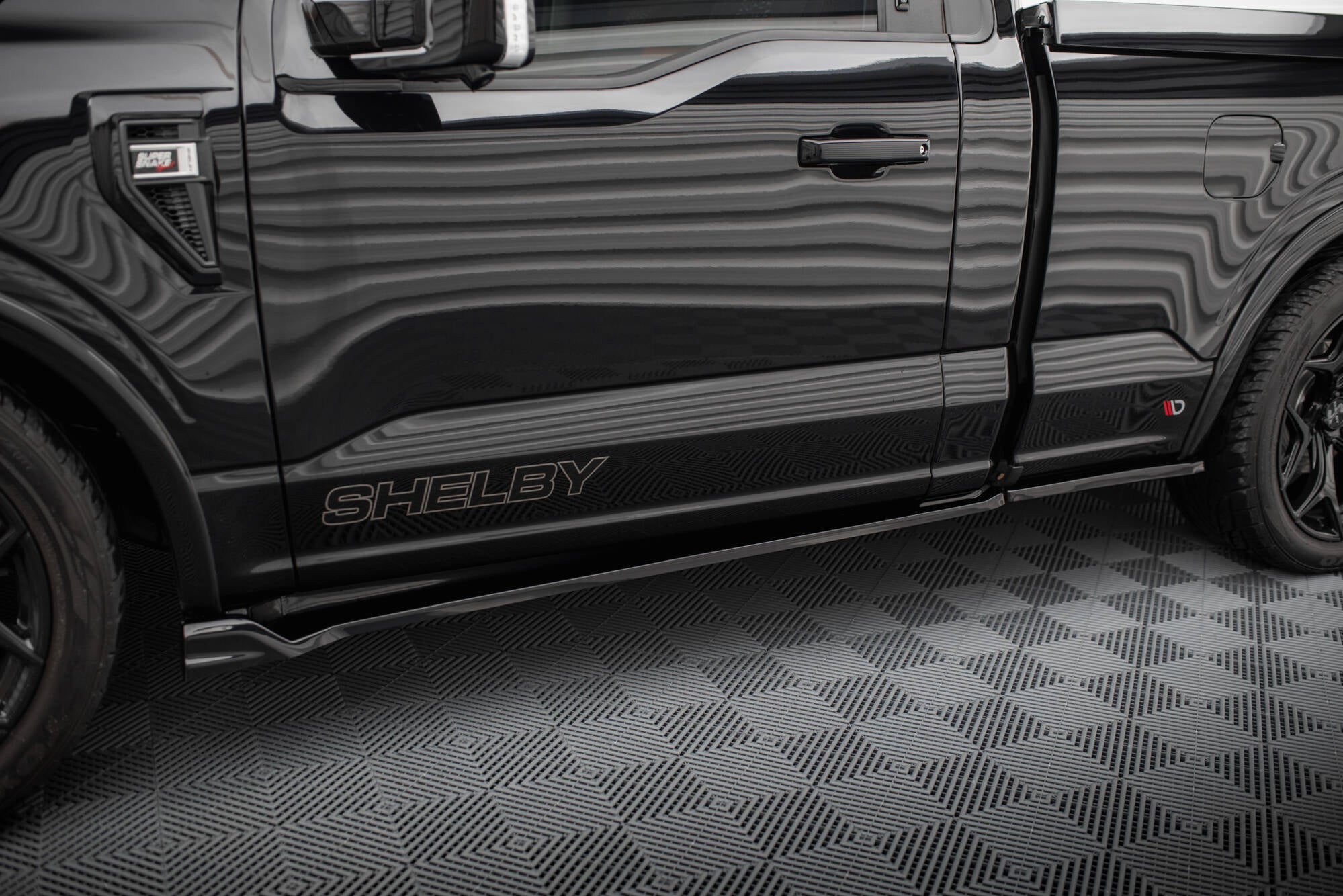 Maxton Design Street+ Seitenschweller Leisten Passend für Shelby F150 Super Snake Schwarz Hochglanz
