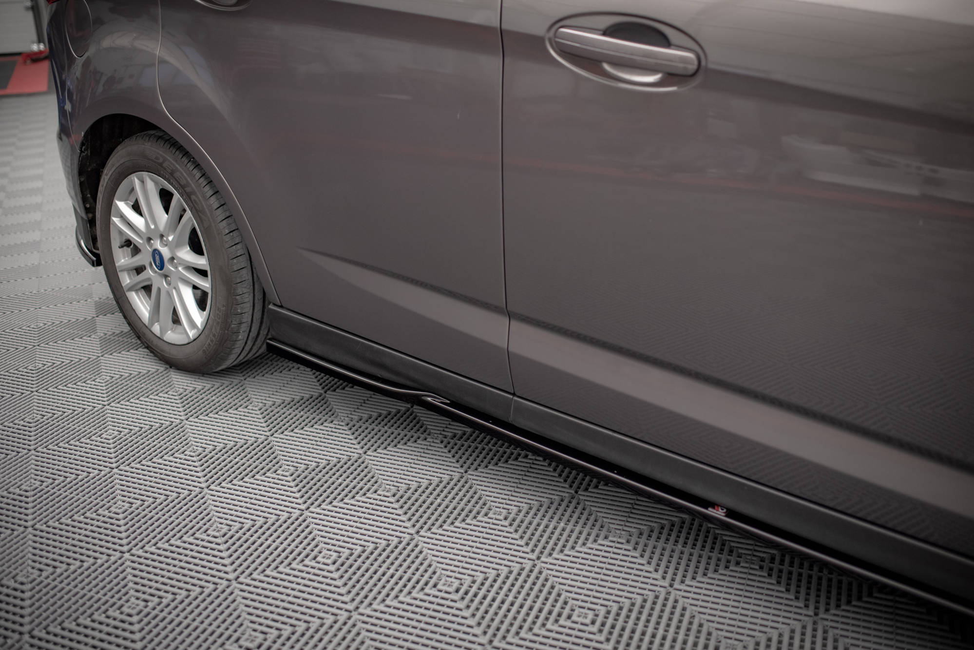 Maxton Design Street+ Seitenschweller Leisten passend für Ford C-Max Mk2 schwarz Hochglanz