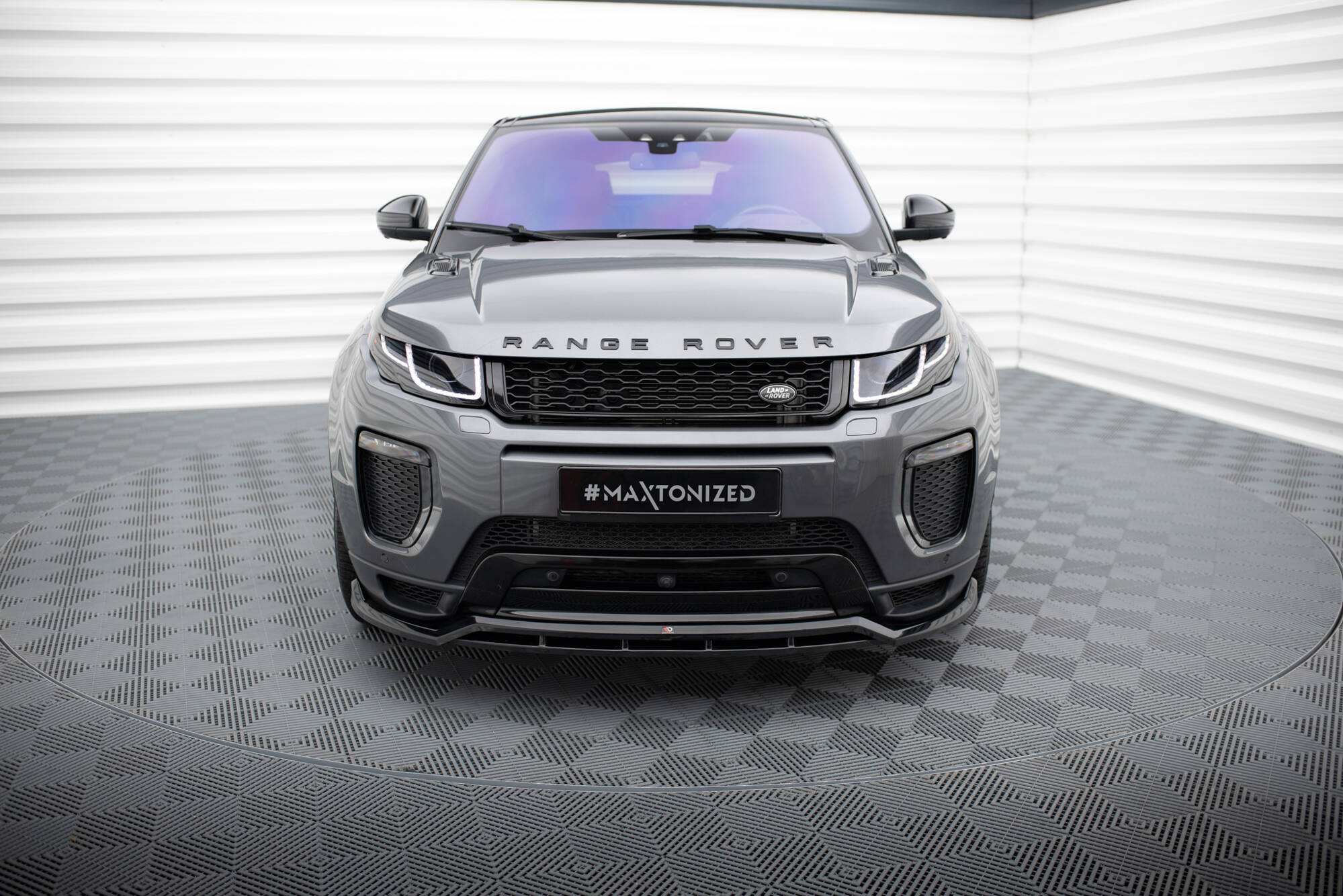 Maxton Design Street+ Spoilerlippe Front Ansatz passend für Land Rover Range Rover Evoque HSE Dynamic Mk1 Facelift schwarz Hochglanz