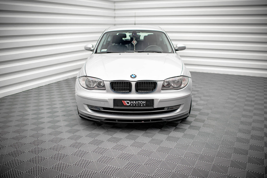 Maxton Design Street+ Spoilerlippe Front Ansatz V.2 passend für BMW 1er E81 Facelift schwarz Hochglanz