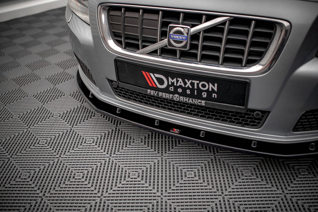 Maxton Design Street+ Spoilerlippe Front Ansatz V.1 passend für Volvo V70 Mk3 schwarz Hochglanz