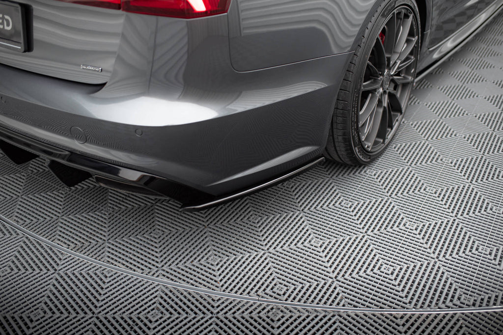 Maxton Design Heck Ansatz Flaps Diffusor V.2 passend für Audi S6 / A6 S-Line / A6 C7 FL schwarz Hochglanz