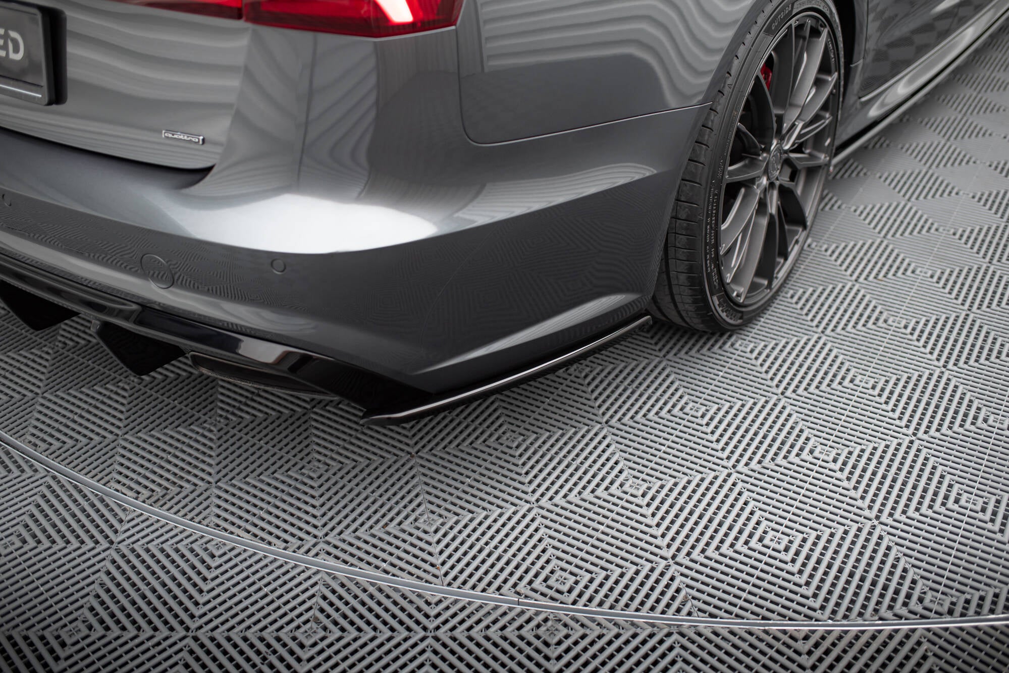 Maxton Design Heck Ansatz Flaps Diffusor V.2 passend für Audi S6 / A6 S-Line / A6 C7 FL schwarz Hochglanz