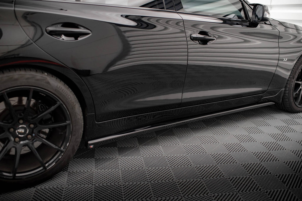 Maxton Design Street+ Seitenschweller Leisten passend für V.1 passend für Infiniti Q50 S Mk1 schwarz Hochglanz