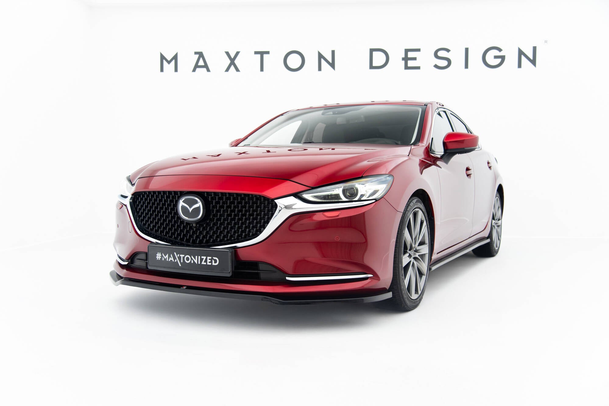 Maxton Design Street+ Spoilerlippe Front Ansatz V.1 passend für Mazda 6 Mk3 Facelift schwarz Hochglanz