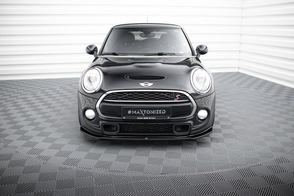 Maxton Design Street+ Spoilerlippe Front Ansatz passend für Mini Cooper S F56 / F56 Facelift schwarz Hochglanz