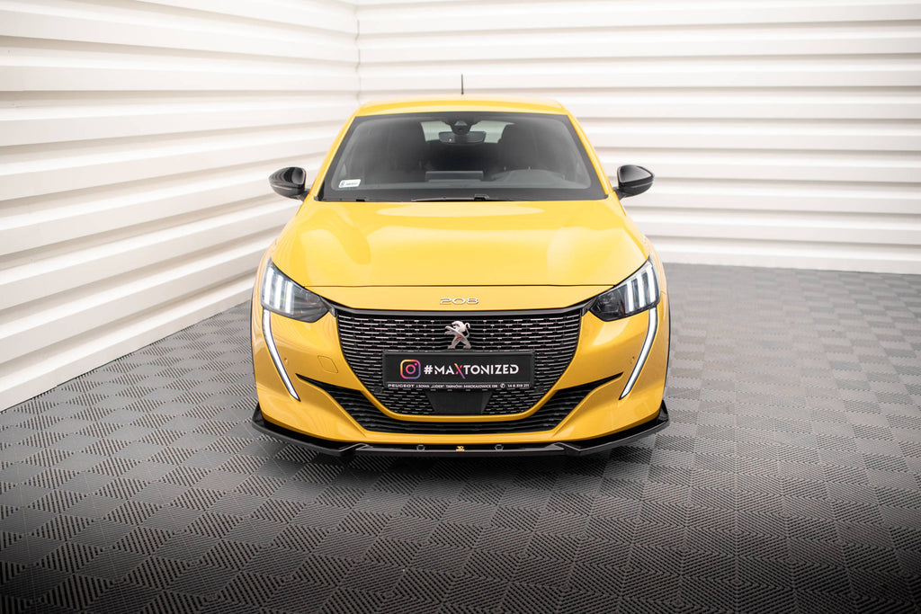 Maxton Design Street+ Spoilerlippe Front Ansatz V.1 passend für Peugeot 208 GT Mk2 schwarz Hochglanz