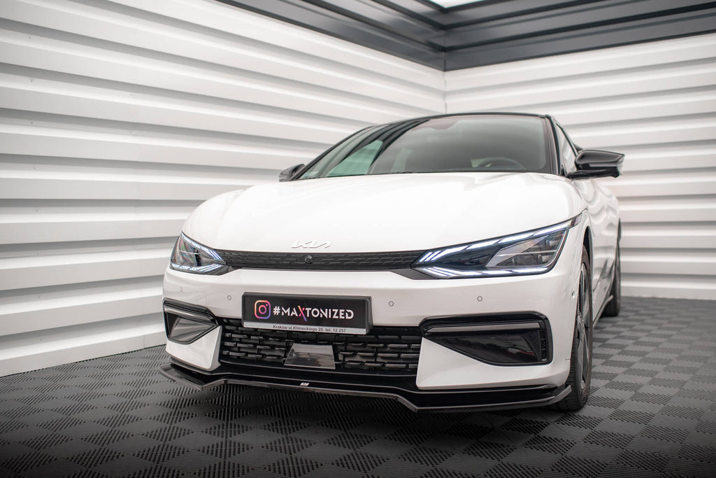 Maxton Design Street+ Spoilerlippe Front Ansatz V.1 passend für Kia EV6 GT-Line Mk1 schwarz Hochglanz