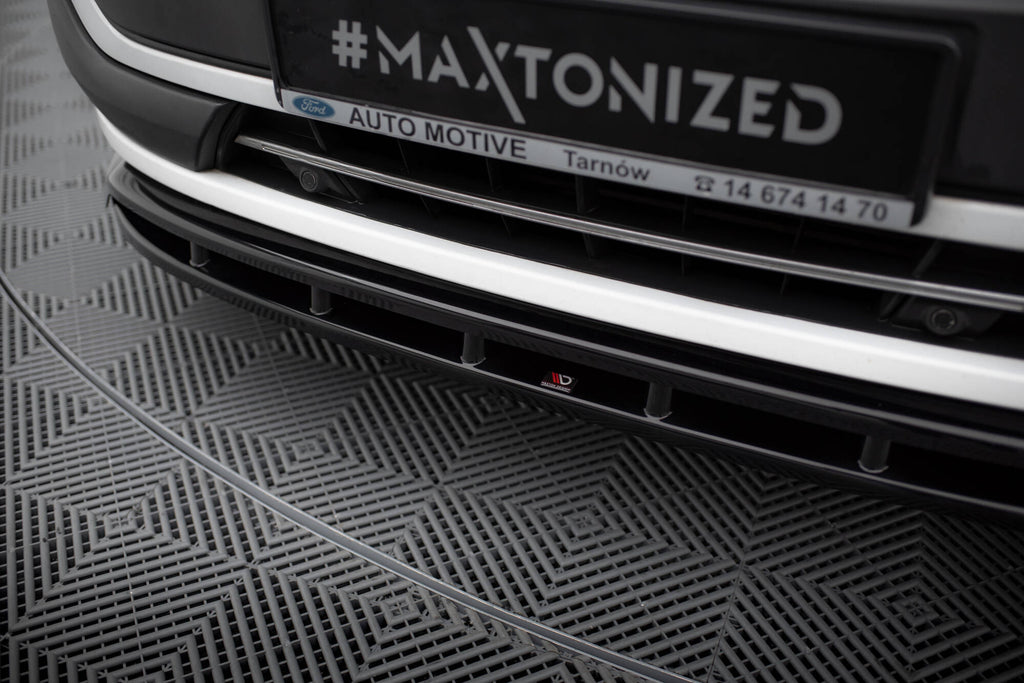 Maxton Design Street+ Spoilerlippe Front Ansatz passend für Ford Transit Custom Mk1 schwarz Hochglanz